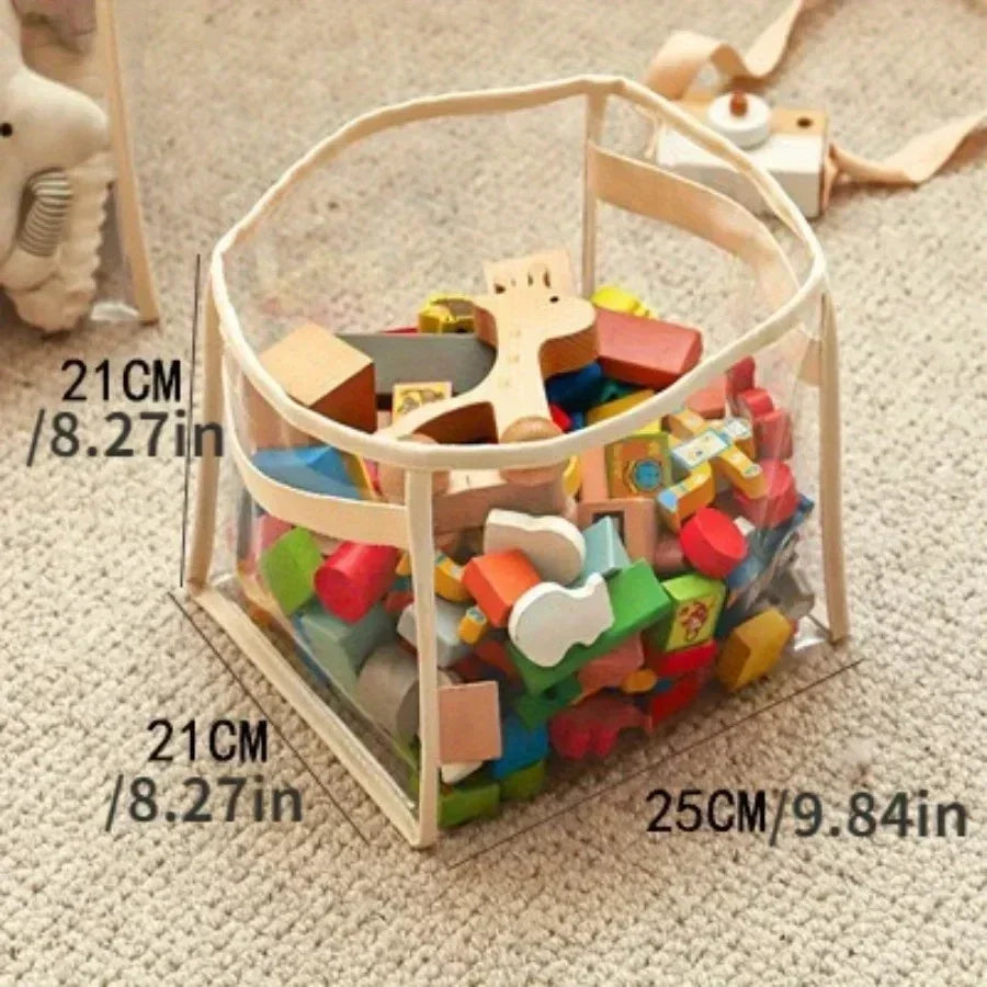 Cesta Transparente para Organização de Brinquedos