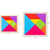 Quebra-Cabeça Tangram Infantil de Madeira Educacional - 7 Peças Coloridas