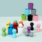 Bolas em copos montessori de madeira cor classificador jogo brinquedos pré-escolar aprendizagem educação brinquedo para criança classificação correspondência contagem