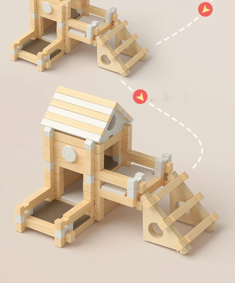 Quebra-Cabeça 3D de Madeira Montessori Várias Opções de Montagem - 100 Peças