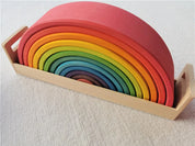 Brinquedo Blocos de Madeira Arco-Íris Montessori para Crianças