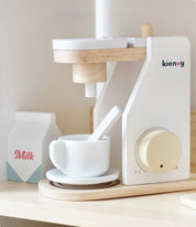 Cozinha de madeira fingir jogar brinquedo simulação máquina café de madeira torradeira misturador alimentos do bebê aprendizagem precoce brinquedos educativos