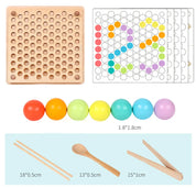 Grânulos de madeira jogo montessori educacional cedo aprender crianças clipe bola quebra-cabeça pré-escolar criança brinquedos crianças para crianças presentes