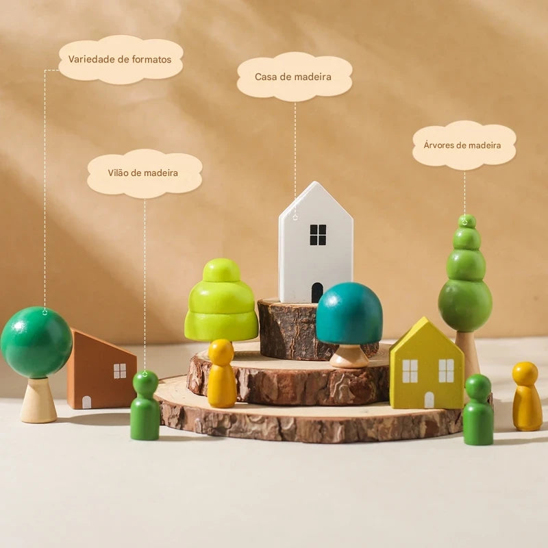 Brinquedo de Equilíbrio Montessori de Madeira para Crianças