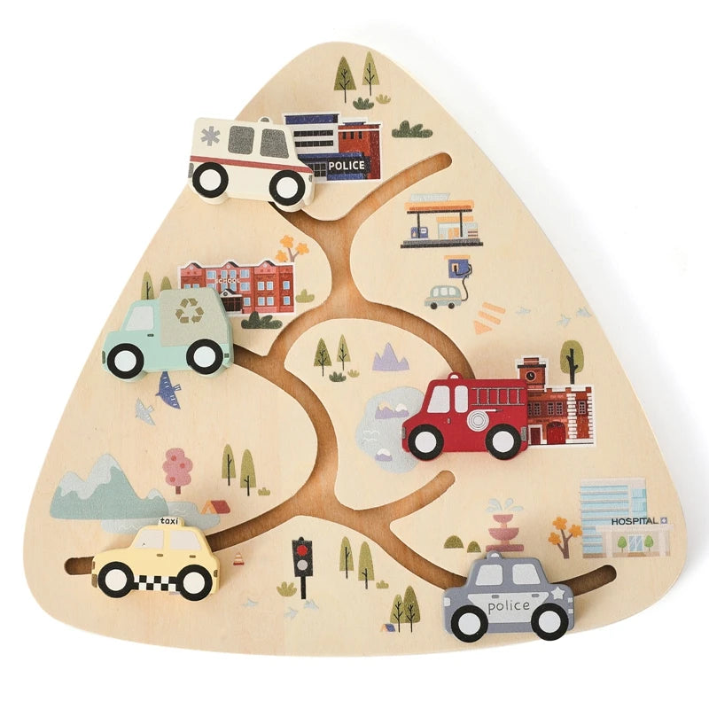Bebê montessori brinquedos de madeira carro labirinto placa movimento do dedo do bebê educação precoce e cognição do conhecimento automotivo presente do bebê