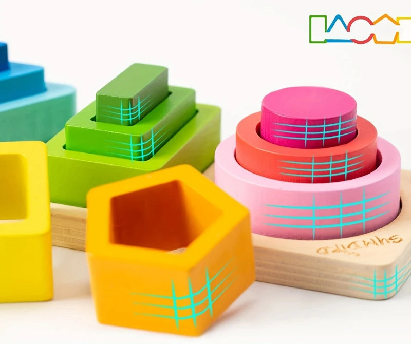 Blocos de Construção Montessori de Madeira