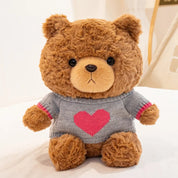 23cm urso de pelúcia brinquedo de pelúcia bonito com capuz suéteres urso boneca de pelúcia jumper urso de pelúcia brinquedos macios decoração para casa aniversário crianças presente