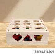 Brinquedo Educativo de Madeira 3 em 1 - Encaixe de Formas, Cores e Coordenação