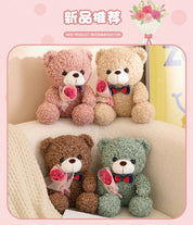 Urso de Pelúcia Kawaii com Bouquet - Presente Perfeito 25cm