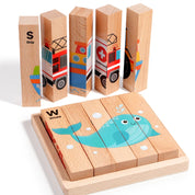 Crianças de madeira animais quebra-cabeça jogo dos desenhos animados tráfego madeira quebra-cabeça brinquedos educativos para crianças presentes educação infantil