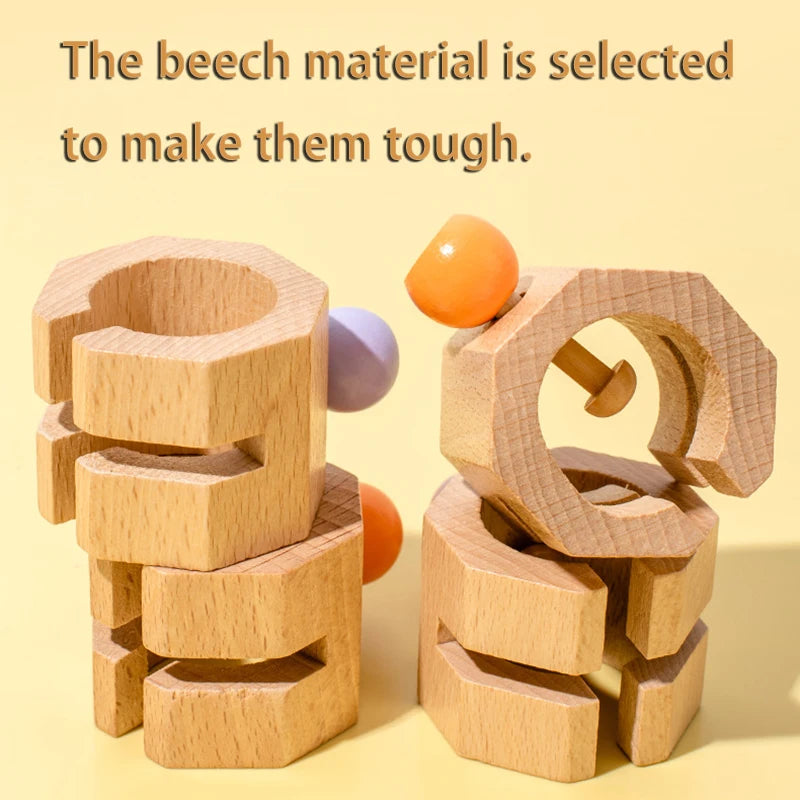 Brinquedo Peças de Montagem - Sensorial Montessori em Madeira