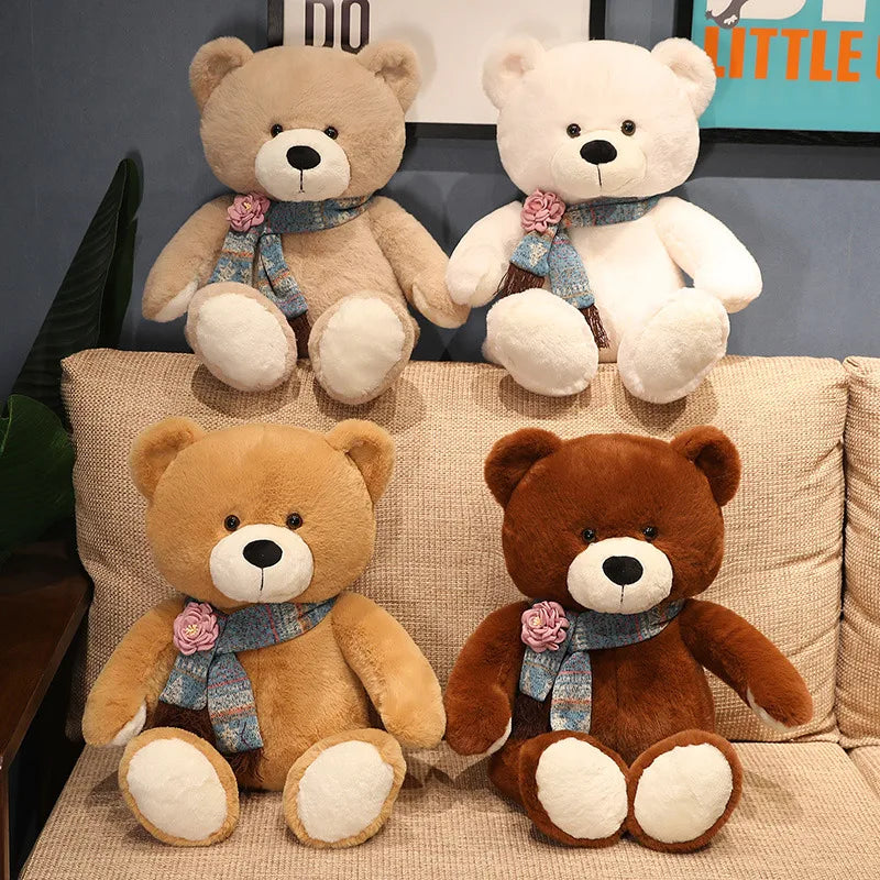 Urso de Pelúcia Clássico Macio com Laço - 35 a 60 cm