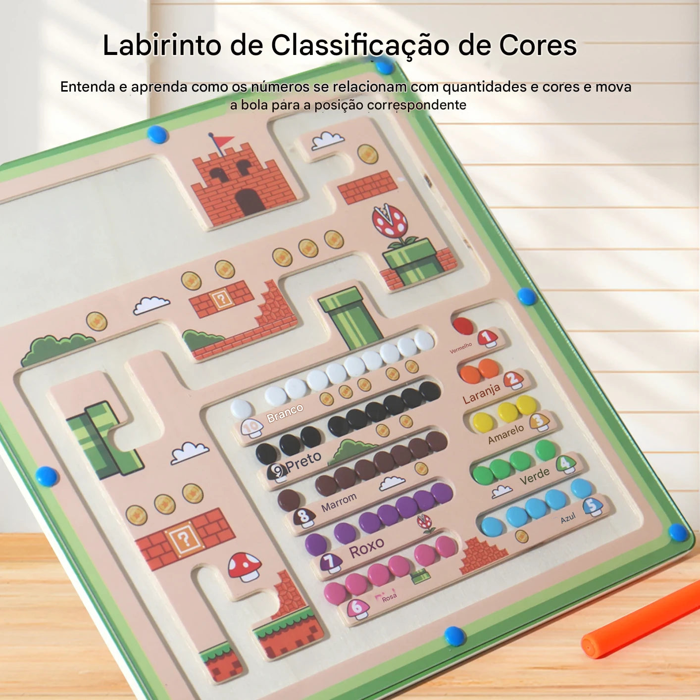Labirinto Magnético Montessori: Aprendizagem Divertida para Crianças