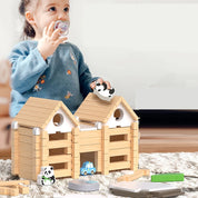 Quebra-Cabeça 3D de Madeira Montessori Várias Opções de Montagem - 100 Peças