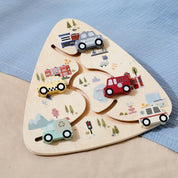 Bebê montessori brinquedos de madeira carro labirinto placa movimento do dedo do bebê educação precoce e cognição do conhecimento automotivo presente do bebê