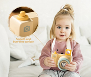 Câmera de Brinquedo Montessori de Madeira