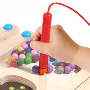 Brinquedo Educativo de Madeira Montessori - Tabuleiro Letras e Números