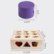 Brinquedo Educativo de Madeira 3 em 1 - Encaixe de Formas, Cores e Coordenação