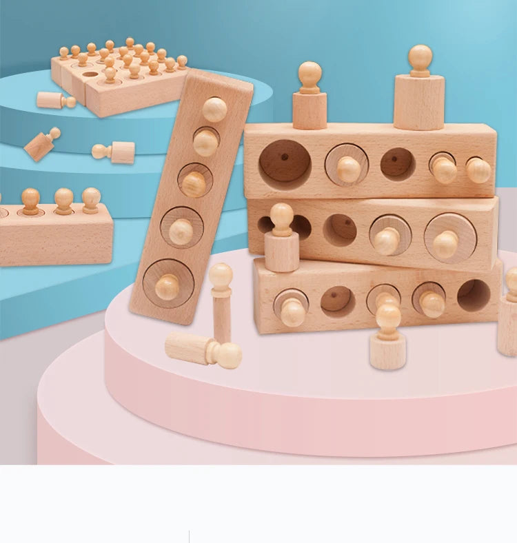 Brinquedo Sensorial Montessori de Encaixe para Crianças