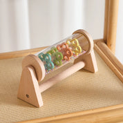 Chocalho Sensorial de Madeira Montessori com Bolinhas Coloridas - Estímulo e Calma