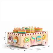 Carrinho de Madeira Infantil Montessori Educacional e Sensorial