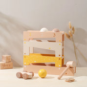 Brinquedo De Montagem De Pista De Madeira, Brinquedos Montessori, Carrinho De Madeira, Forma De Bebê, Treinamento De Tapping, Mão E Pé, Blocos De Construção