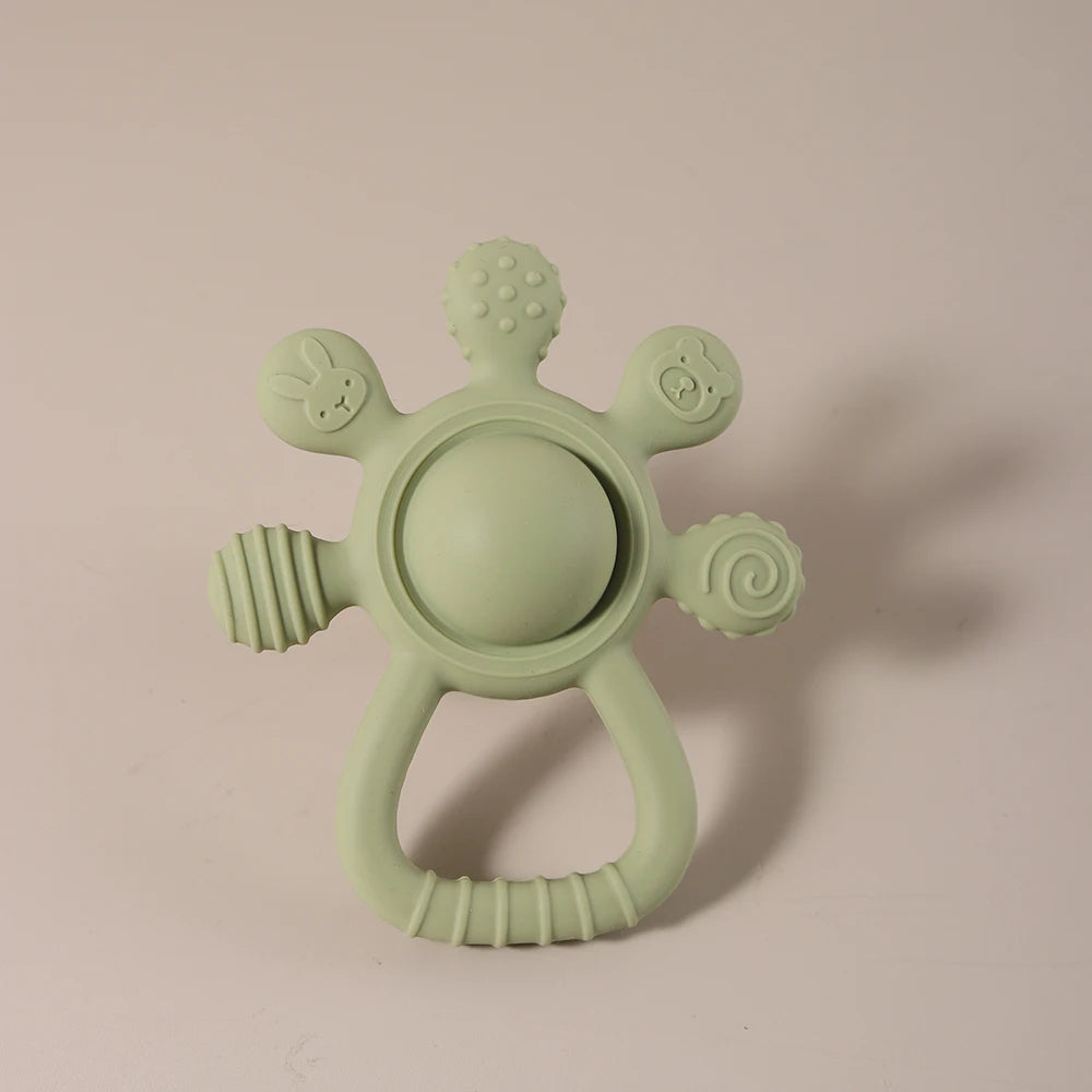 Mordedor Silicone Palm Chocalho para Bebês