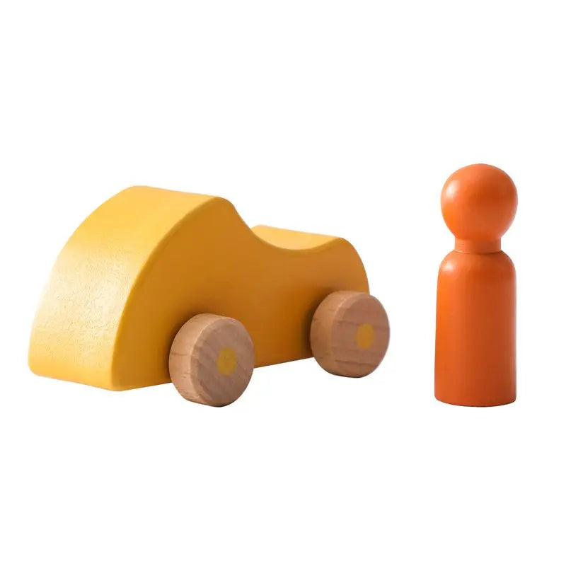 Brinquedo do bebê faia blocos de madeira dos desenhos animados carro vilão educacional montessori brinquedos criança dentição cérebro jogo artesanal presente aniversário do bebê