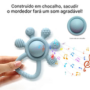 Mordedor Silicone Palm Chocalho para Bebês