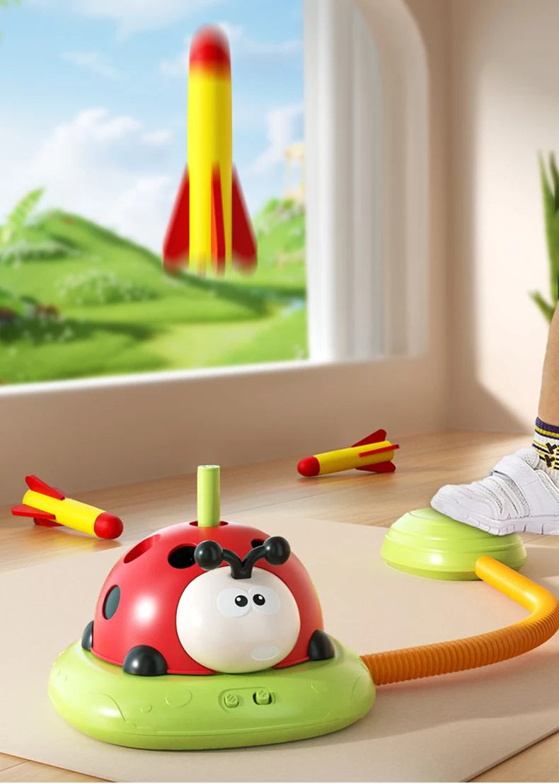 Joaninha esporte entretenimento jogo brinquedo multifuncional corda pular máquina virola pular lançador de foguetes ao ar livre educacional