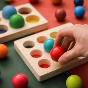 Jogo de Correspondência Montessori de Madeira Arco Íris