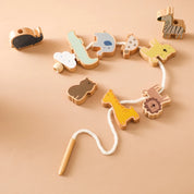 Bebê animal threading brinquedos de madeira empilhamento brinquedos blocos jogos de tabuleiro brinquedos de madeira bebê animal amarrando rosqueamento contas brinquedos presente