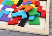 Quebra-Cabeça Tetris de Madeira Educativo Montessori para Crianças