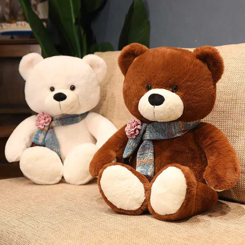 Urso de Pelúcia Clássico Macio com Laço - 35 a 60 cm