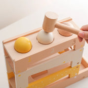 Brinquedo De Montagem De Pista De Madeira, Brinquedos Montessori, Carrinho De Madeira, Forma De Bebê, Treinamento De Tapping, Mão E Pé, Blocos De Construção