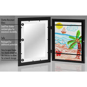 Molduras de arte com aba de madeira, moldura magnética a4, imagem emoldurada, exposição infantil diy de pinturas, decoração de casa, rack de armazenamento