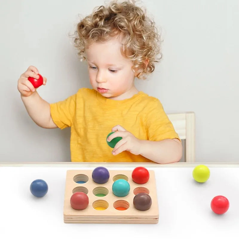 Jogo de Correspondência Montessori de Madeira Arco Íris