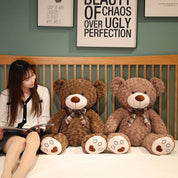 Urso de Pelúcia Clássico Macio com Laço - 35 a 60 cm