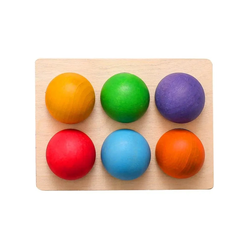 Jogo de Correspondência Montessori de Madeira Arco Íris