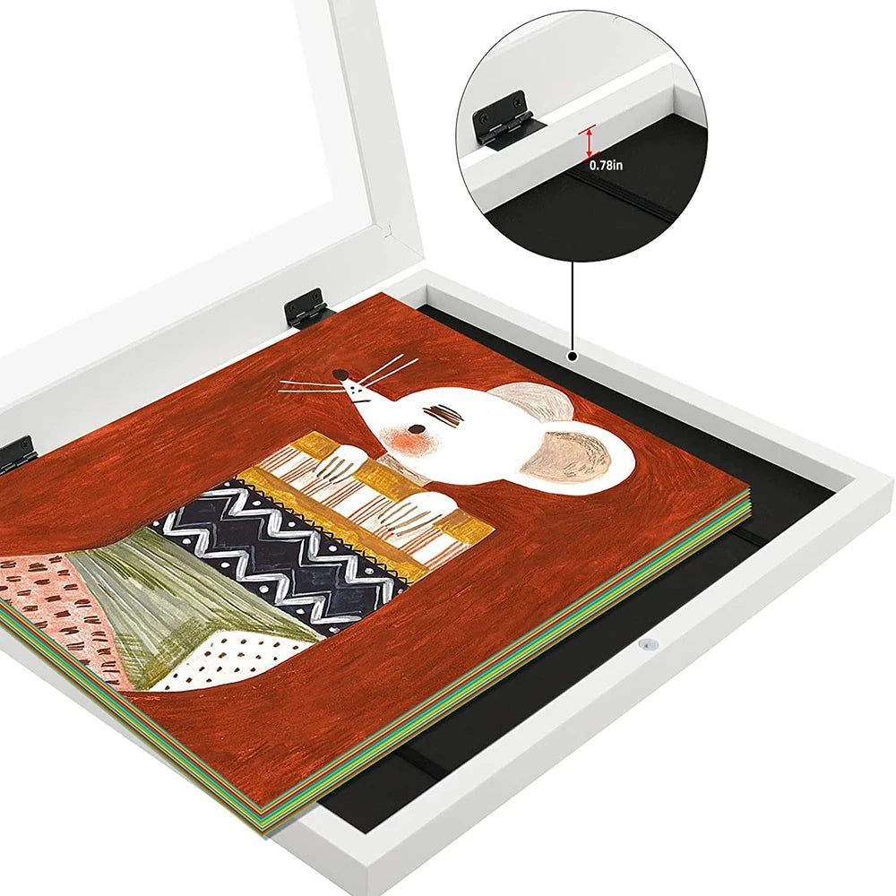 Molduras de arte para crianças, frente magnética aberta, exibição mutável, decoração de casa, quadro infantil para pôster, foto, desenho, pinturas, fotos, novo