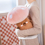 Bonito Kawaii Plush Toy para Decoração de Casa, Almofada Recheada, Cogumelo, Capivara, Pato, Gato, Soft Fill, Presente de Aniversário, Feriado, 32cm