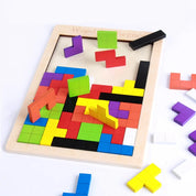 Quebra-Cabeça Tetris de Madeira Educativo Montessori para Crianças