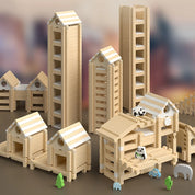 Quebra-Cabeça 3D de Madeira Montessori Várias Opções de Montagem - 100 Peças