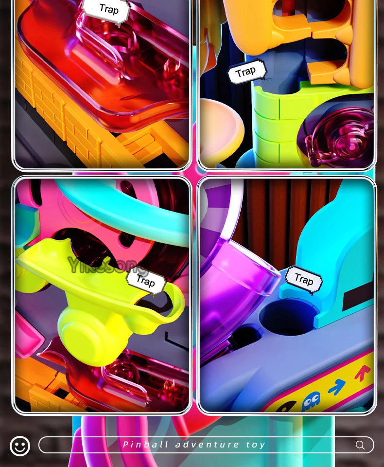 Brinquedo educacional montessori, pista multicamadas, jogo de aventura, trilho, bola de rolamento, modelo interativo, cérebro para crianças