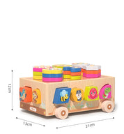 Carrinho de Madeira Infantil Montessori Educacional e Sensorial