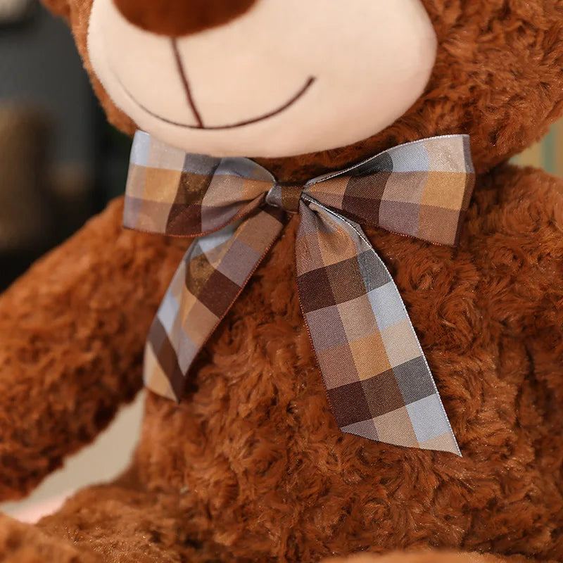 Urso de Pelúcia Clássico Macio com Laço - 35 a 60 cm