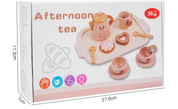 Conjunto de chá da tarde brinquedo de madeira fingir jogar comida aprendizagem role play jogo cedo brinquedos educativos para crianças meninas meninos crianças presentes