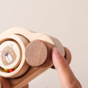 1pc de madeira do bebê montessori brinquedos dos desenhos animados ônibus mordedor faia urso de madeira carro para crianças dentição educacional montessori brinquedos presente