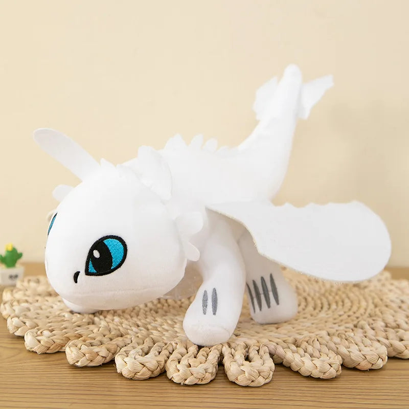 Dragão de Pelúcia Branco e Preto