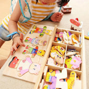 Quebra-Cabeça de Vestir Ursos e Coelhos - Educação Montessori